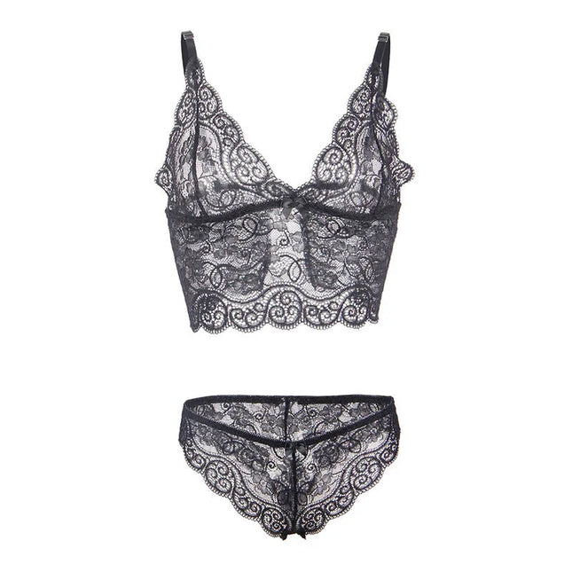 SUBBLIME - 953928 NACHTHEMD + HÖSCHEN AUS SEIDE UND SPITZE SCHWARZ L/XL - Sexy Dessous-Set