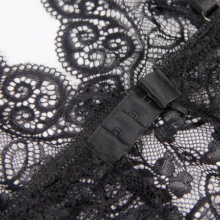 SUBBLIME - 953928 NACHTHEMD + HÖSCHEN AUS SEIDE UND SPITZE SCHWARZ L/XL - Sexy Dessous-Set