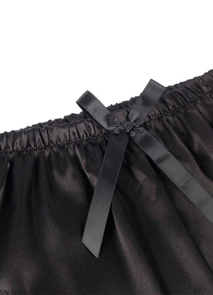 SUBBLIME - 953942 LÄSSIGE SEIDENNACHTHEMD + SPITZENHOSE SCHWARZ L/XL - Sexy Dessous-Set