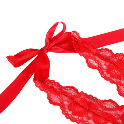 SUBBLIME - 953973 SEXY BODY MIT RÜSCHEN + GÜRTEL ROT S/M - Bodys