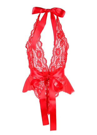 SUBBLIME - 953973 SEXY BODY MIT RÜSCHEN + GÜRTEL ROT S/M - Bodys