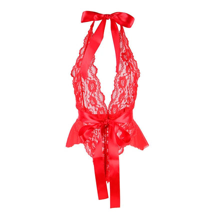 SUBBLIME - 953973 SEXY BODY MIT RÜSCHEN + GÜRTEL ROT S/M - Bodys