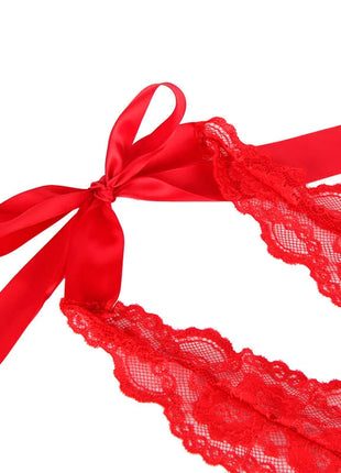 SUBBLIME - 953980 SEXY BODY MIT RÜSCHEN + GÜRTEL ROT L/XL - Sexy Dessous-Set