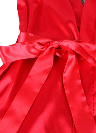 SUBBLIME - 954024 SPITZEN-UNTERHEMD MIT TRANSPARENTEM RÜCKEN UND STRING ROT/SCHWARZ L/XL - Sexy Dessous-Set