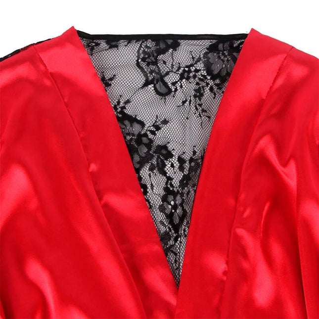 SUBBLIME - 954024 SPITZEN-UNTERHEMD MIT TRANSPARENTEM RÜCKEN UND STRING ROT/SCHWARZ L/XL - Sexy Dessous-Set