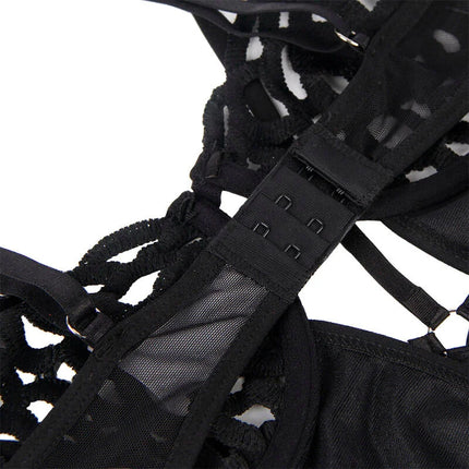 SUBBLIME - 954055 SEXY SPITZEN-BODY SCHWARZ S/M