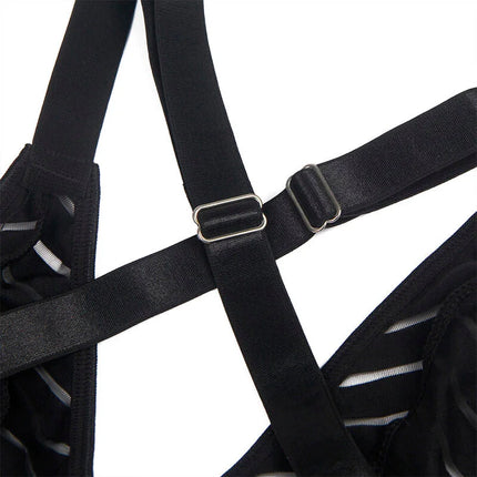 SUBBLIME - 954147 BODY MIT STRUMPFGÜRTEL SCHWARZ S/M