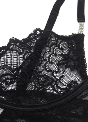 SUBBLIME - 954185 SPITZEN-BABYDOLL MIT VERSTELLBAREN TRÄGERN SCHWARZ S/M - Babydoll