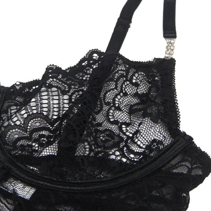 SUBBLIME - 954185 SPITZEN-BABYDOLL MIT VERSTELLBAREN TRÄGERN SCHWARZ S/M - Babydoll