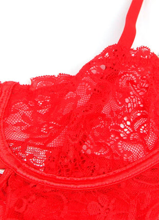 SUBBLIME - 954215 SPITZEN-BABYDOLL MIT VERSTELLBAREN TRÄGERN ROT L/XL - Babydoll