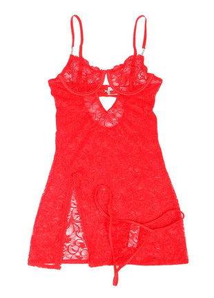 SUBBLIME - 954215 SPITZEN-BABYDOLL MIT VERSTELLBAREN TRÄGERN ROT L/XL - Babydoll