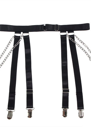 SUBBLIME - 954260 KÖRPER MIT KETTEN + STRUMPFGÜRTEL SCHWARZ S/M - Sexy Dessous-Set