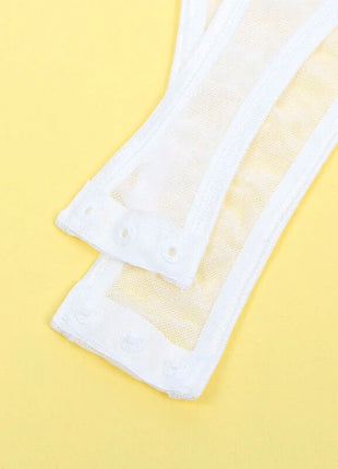 SUBBLIME - 954284 KÖRPER MIT KETTEN + STRUMPFGÜRTEL WEISS S/M - Sexy Dessous-Set