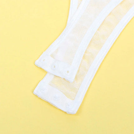 SUBBLIME - 954284 KÖRPER MIT KETTEN + STRUMPFGÜRTEL WEISS S/M - Sexy Dessous-Set