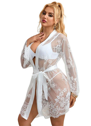 SUBBLIME - 954376 LANGÄRMELIGES NACHTHEMD MIT BLUMENMUSTER WEISS L/XL - Nachtwäsche