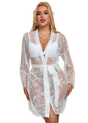 SUBBLIME - 954376 LANGÄRMELIGES NACHTHEMD MIT BLUMENMUSTER WEISS L/XL - Nachtwäsche