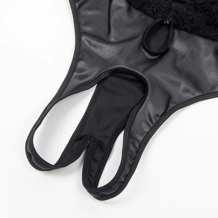 SUBBLIME - 954383 SEXY BODY MIT STRUMPFGÜRTEL SCHWARZ S/M