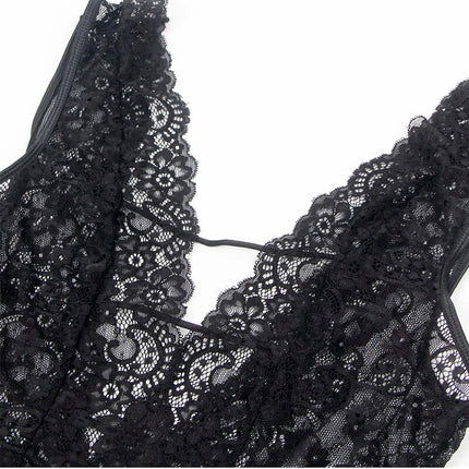 SUBBLIME - 954383 SEXY BODY MIT STRUMPFGÜRTEL SCHWARZ S/M