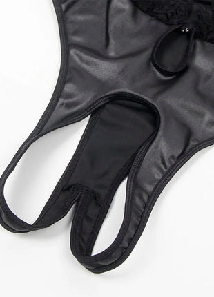 SUBBLIME - 954390 SEXY BODY MIT STRUMPFGÜRTEL SCHWARZ L/XL