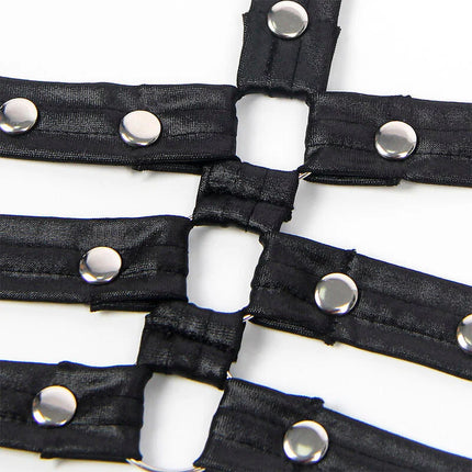 SUBBLIME - 954406 BONDAGE-KLEID AUS LEDER SCHWARZ S/M