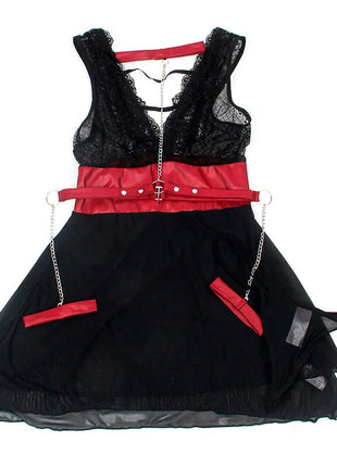 SUBBLIME - 954420 BONDAGE-KLEID AUS SPITZE SCHWARZ S/M