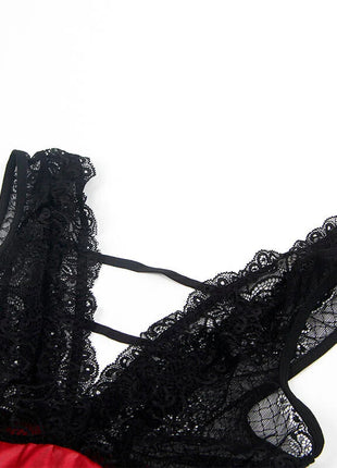 SUBBLIME - 954437 BONDAGE-KLEID AUS SPITZE SCHWARZ L/XL