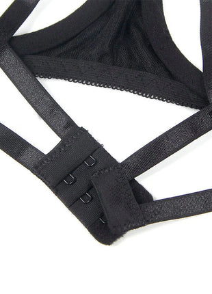 SUBBLIME - 955205 BH-SET MIT VERSTELLBARER SCHWARZER SCHLEIFE L/XL - Sexy Dessous-Set
