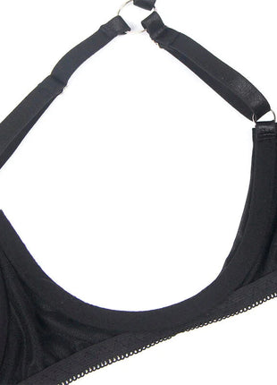 SUBBLIME - 955205 BH-SET MIT VERSTELLBARER SCHWARZER SCHLEIFE L/XL - Sexy Dessous-Set