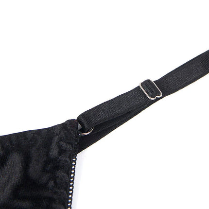 SUBBLIME - 955205 BH-SET MIT VERSTELLBARER SCHWARZER SCHLEIFE L/XL - Sexy Dessous-Set