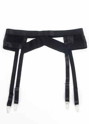 SUBBLIME - 955236 SCHWARZER BONDAGE-BH MIT STRUMPFBAND-SET S/M - Sexy Dessous-Set