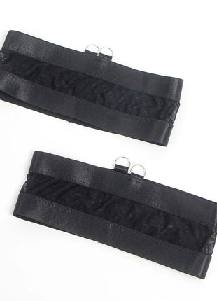 SUBBLIME - 955243 SCHWARZER BONDAGE-BH MIT STRUMPFBAND-SET L/XL - Sexy Dessous-Set