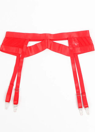 SUBBLIME - 955250 ROTER BONDAGE-BH MIT STRUMPFBAND-SET S/M - Sexy Dessous-Set