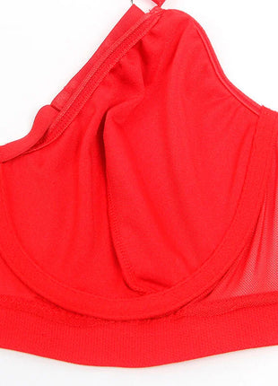 SUBBLIME - 955267 ROTER BONDAGE-BH MIT STRUMPFBAND-SET L/XL - Sexy Dessous-Set