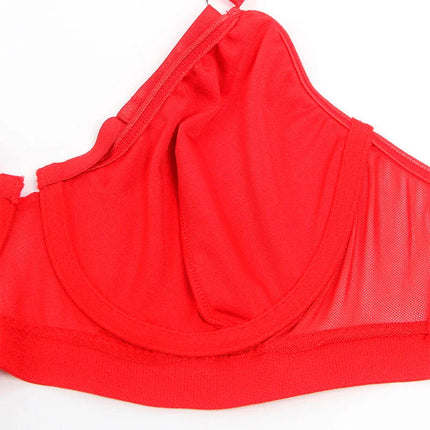 SUBBLIME - 955267 ROTER BONDAGE-BH MIT STRUMPFBAND-SET L/XL - Sexy Dessous-Set