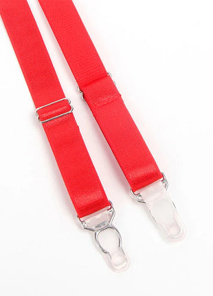 SUBBLIME - 955267 ROTER BONDAGE-BH MIT STRUMPFBAND-SET L/XL - Sexy Dessous-Set