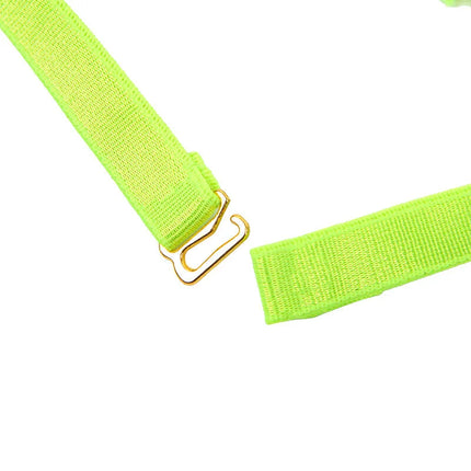 SUBBLIME - 955274 BH-SET MIT HALSKETTE UND BEINDETAILS FLUORESZIERENDES GRÜN S/M - Sexy Dessous-Set