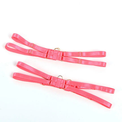 SUBBLIME - 955304 BH-SET MIT HALSKETTE UND BEINDETAILS FLUORESZIERENDES ROSA L/XL - Sexy Dessous-Set