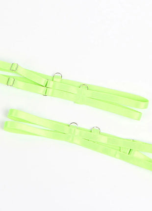 SUBBLIME - 955328 BH-SET MIT SPITZE UND STRUMPFBAND GRÜN UND BLAU L/XL - Strumpfband Set