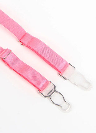 SUBBLIME - 955366 BH-SET MIT SPITZE UND STRUMPFBAND ROSA UND LILA L/XL - Strumpfband Set