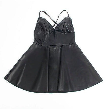 SUBBLIME - 955373 KLEID MIT SCHWARZEN LEDERTRÄGERN S/M