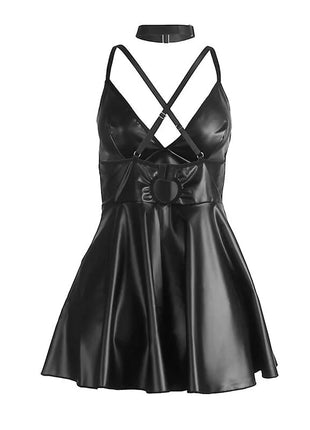 SUBBLIME - 955373 KLEID MIT SCHWARZEN LEDERTRÄGERN S/M