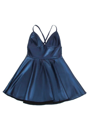 SUBBLIME - 955410 KLEID MIT BLAUEN LEDERTRÄGERN S/M