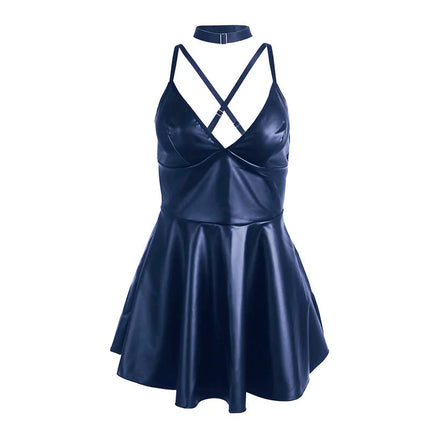 SUBBLIME - 955427 KLEID MIT BLAUEN LEDERTRÄGERN L/XL