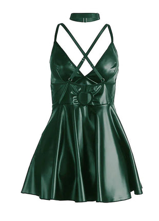 SUBBLIME - 955441 KLEID MIT GRÜNEN LEDERTRÄGERN L/XL