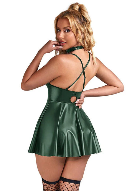 SUBBLIME - 955441 KLEID MIT GRÜNEN LEDERTRÄGERN L/XL