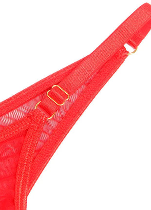 SUBBLIME - 955519 BH-SET MIT KETTEN UND MESH-HERZ ROT S/M - Sexy Dessous-Set