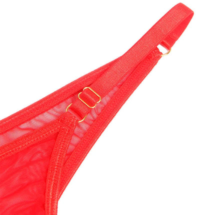 SUBBLIME - 955526 BH-SET MIT KETTEN UND MESH-HERZ ROT L/XL - Sexy Dessous-Set