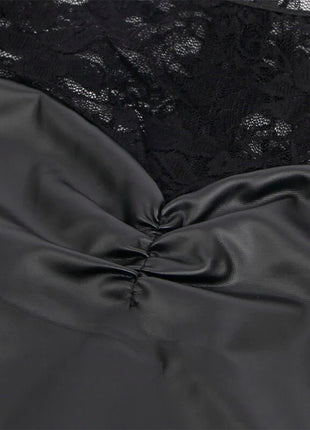SUBBLIME - 955595 LANGARMKLEID MIT SCHWARZER SPITZE S/M
