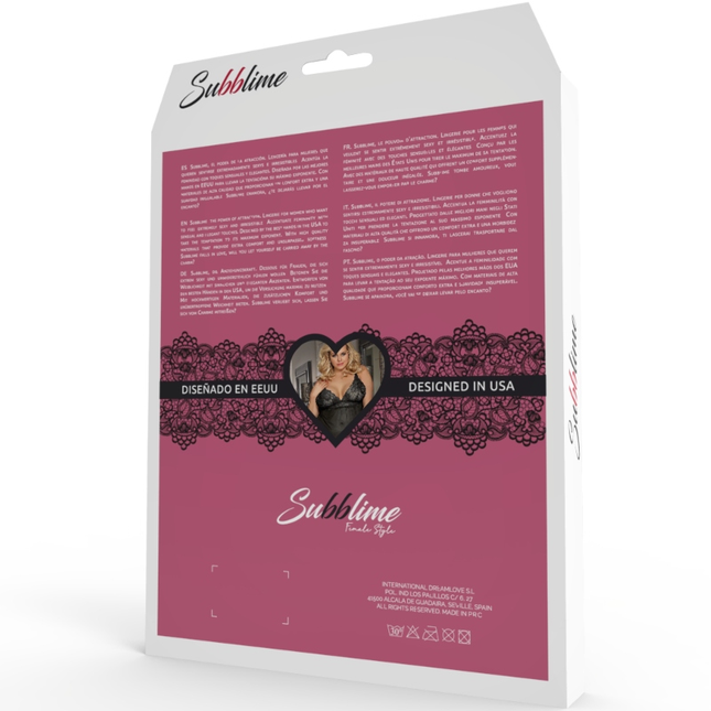 Verpackung der subblime babydoll floral laces in pink und schwarz aus spitze in größe rot s m