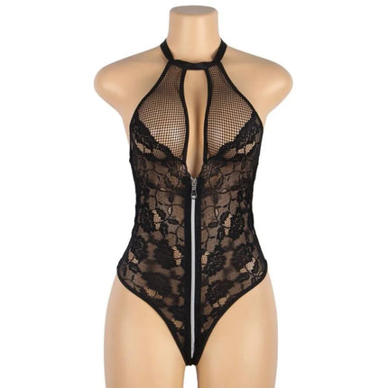 SUBBLIME - BODY MIT BLUMENSPITZE UND REISSVERSCHLUSS SINNLICH UND ELEGANT - Bodys